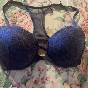 Victoria Secret Women’s Navy Lace Push-Up Bra Size 34 D